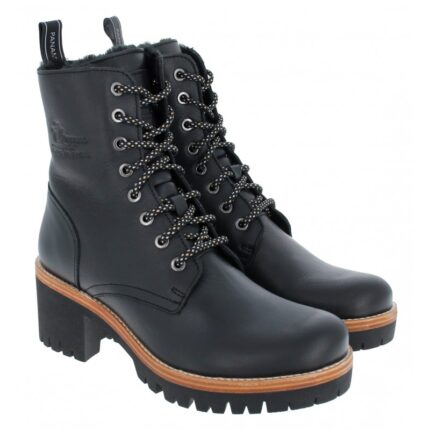 Panama Jack Padma Ankle Boots - Black Leather - Womens Boots
